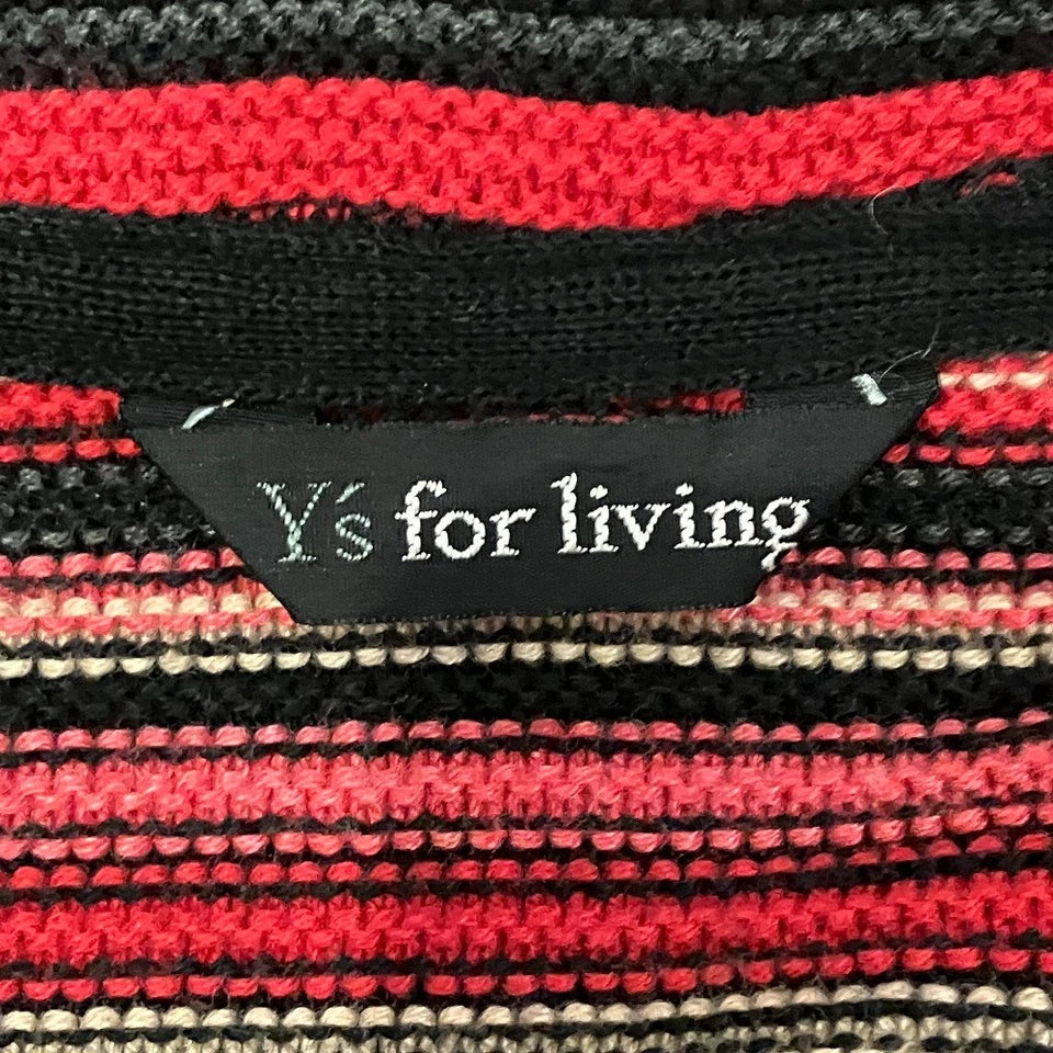 Y's for living Yohji Yamamoto Japan. Reds Multi-border Knit Jacket