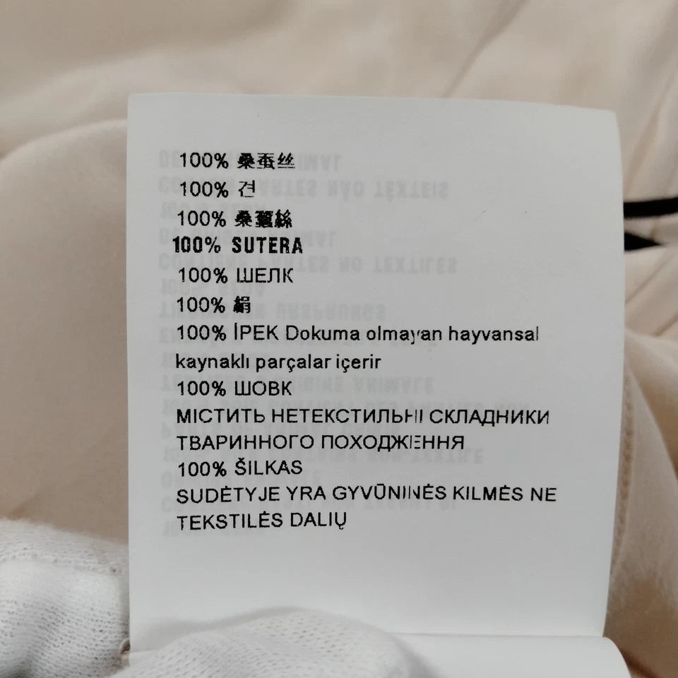 Miu Miu Italy. Nude Silk Tie Top