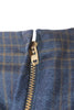 Toga Pulla Archives Japan. Wool Blue Plaid Print Zippered Detail Belted Dress