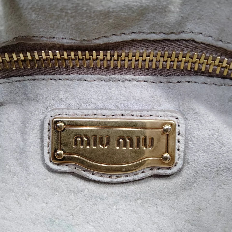 Miu Miu Italy Navy Blue Lambskin Leather Shoulderbag/Crossbody Bag