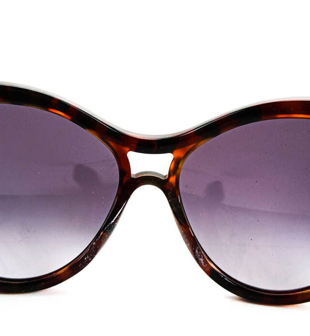 Alexander McQueen UK Tortoise Shell Cat Eye Sunglasses Violet Gradient Lenses