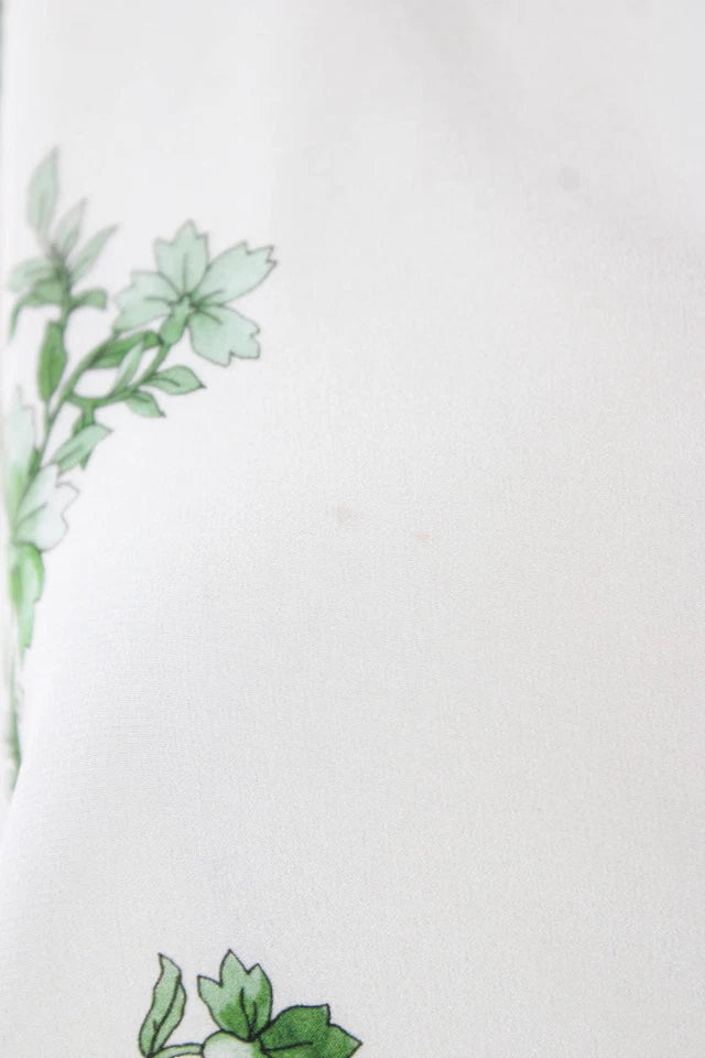 Giambattista Valli ITALY. Floral Ivory Short Sleeve Silk Tunic Blouse