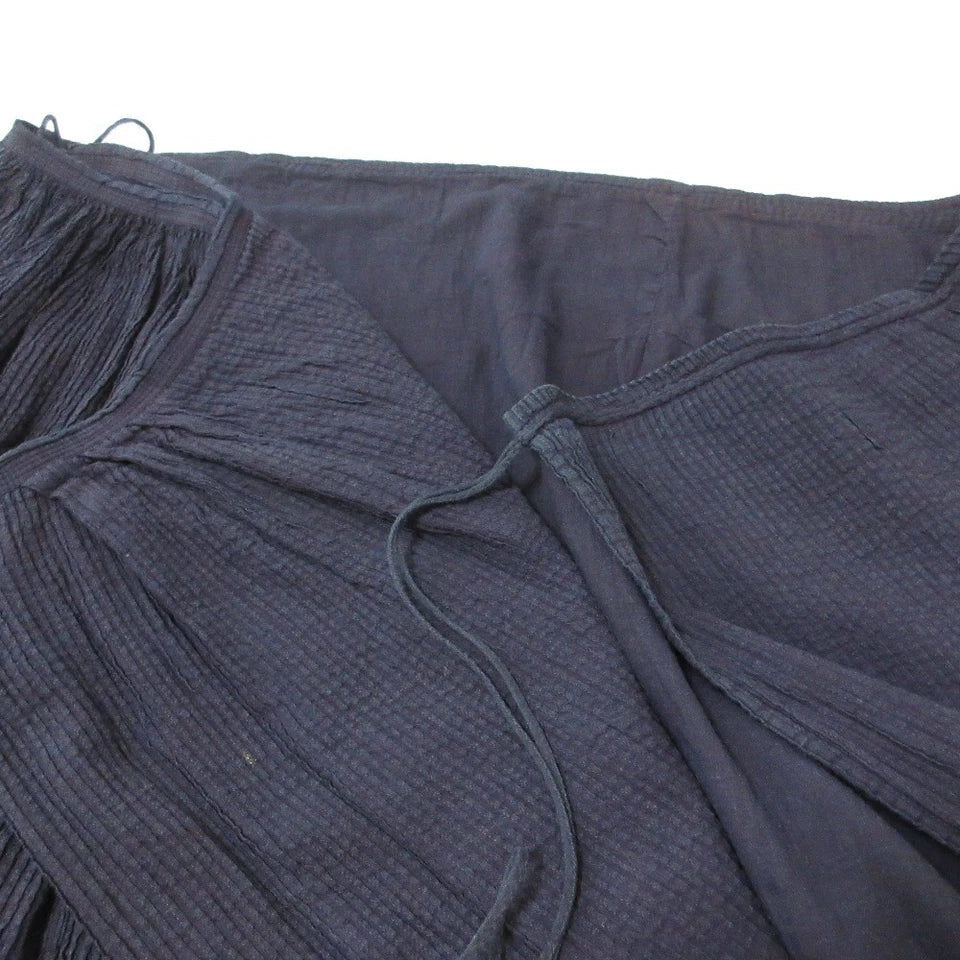45RPM R by 45rpm JAPAN. Indigo Pleated Wrap Skirt