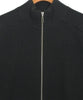 UNITED TOKYO JAPAN. Black Full Zip Ribbed Knit Cardigan