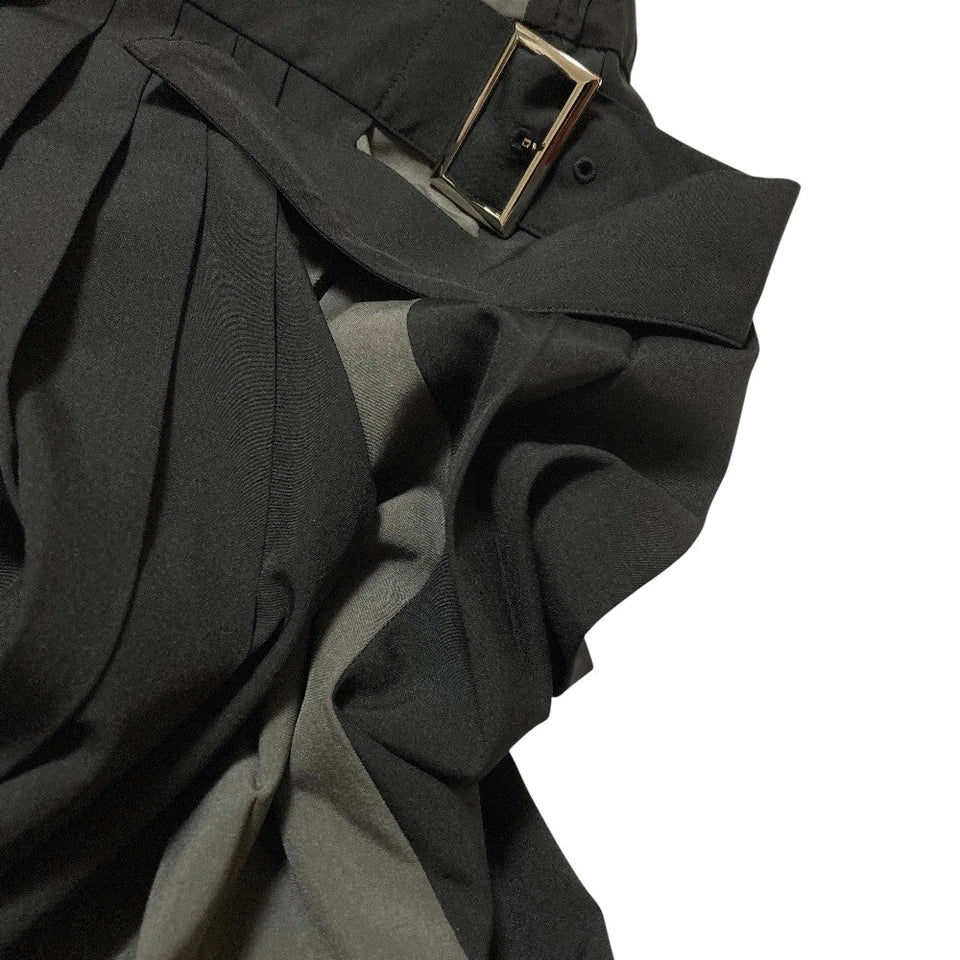 HARE JAPAN. Black Asymmetrical Flare Long Skirt