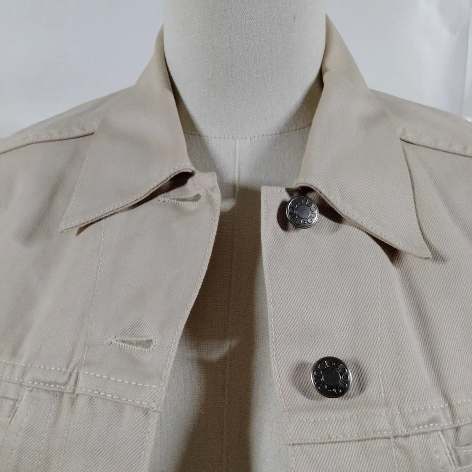 Gucci Italy. Beige/Light Brown Cotton Jacket