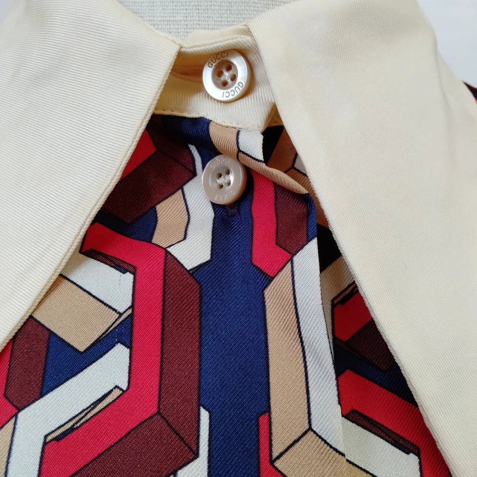 Gucci Italy. Vintage Alessandro Michele Designer Silk Top