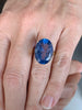 Chesterfield's London. Victorian 10ct Gold Blue Spinel 10ct Solitaire Ring, Large 10k Heavy 4.8g Size: 8.5