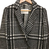 Max Mara ITALY. Black/Grey Plaid Check Pattern Tweed Long Chester Coat