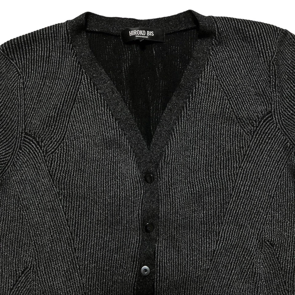 HIROKO KOSHINO JAPAN. BIS. NEW W/TAGS. Black/Gray Coated Long Knit Cardigan