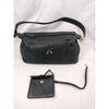 Kitamura Yokohama JAPAN. Black Pebbled Leather Shoulder Bag with Pouch Gold Logo K