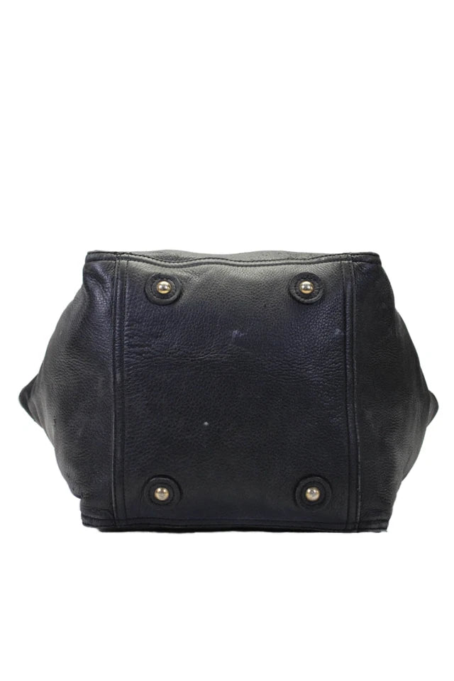Saint Laurent Paris. Black Leather Downtown Zipped Tassel Tote Shoulderbag