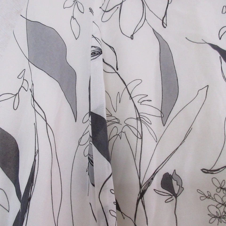 UNITED ARROWS JAPAN. White Flower Print Sheer Flare Maxi Skirt