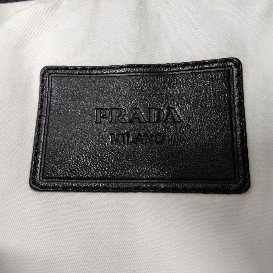 Prada Italy. Black Cotton Belted Coat