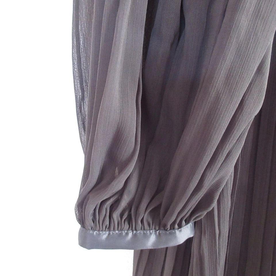 nano universe JAPAN.  LB.03 Charcoal Color Semi-Sheer Pleated Dress