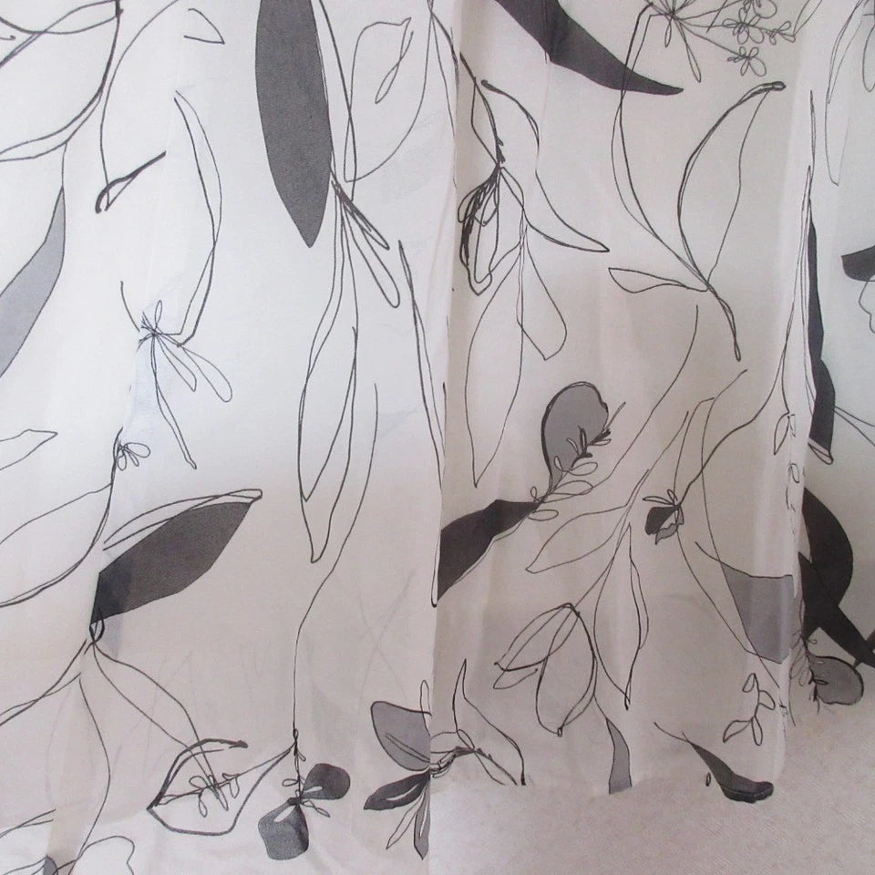 UNITED ARROWS JAPAN. White Flower Print Sheer Flare Maxi Skirt