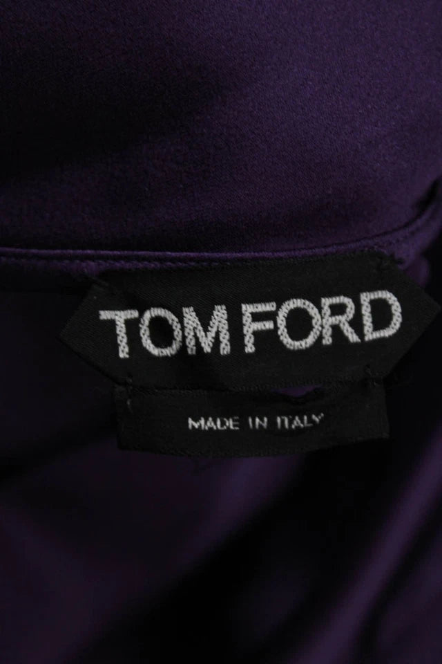 Tom Ford NY. Eggplant Color Collared Viscose/Rayon Long Sleeves Button Down Shirt
