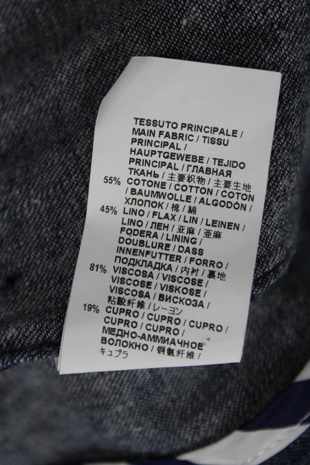 Marni Italy. Blue Denim Cotton Blend Double Breasted 3/4 Sleeve Unlined Blazer