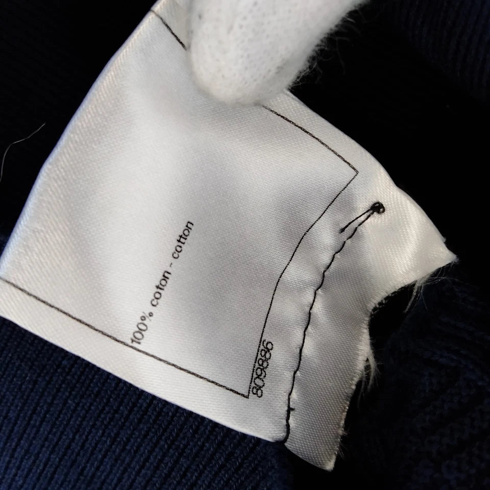 Chanel Paris. Navy Blue Textured Cotton Knit Skirt