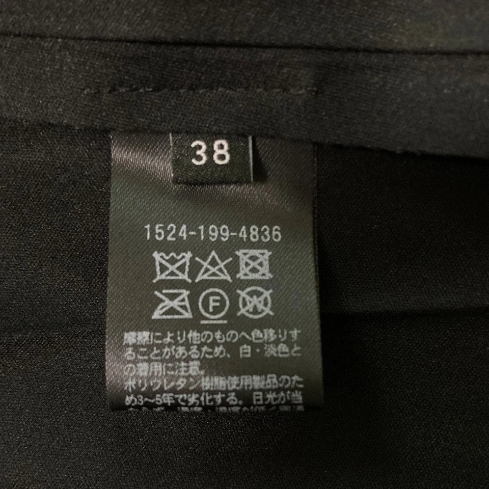 UNITED ARROWS JAPAN. Black Faux Leather Pleated Skirt