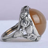Chesterfield's London. Vintage Arts & Crafts (1930s) English Natural Domed Carnelian Leaf Sterling Silver s 7 Ring