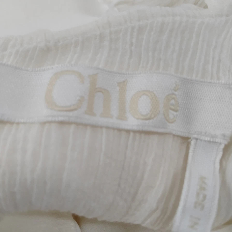 Chloe Paris. Vintage Phoebe Philo Silk/Cotton White Top
