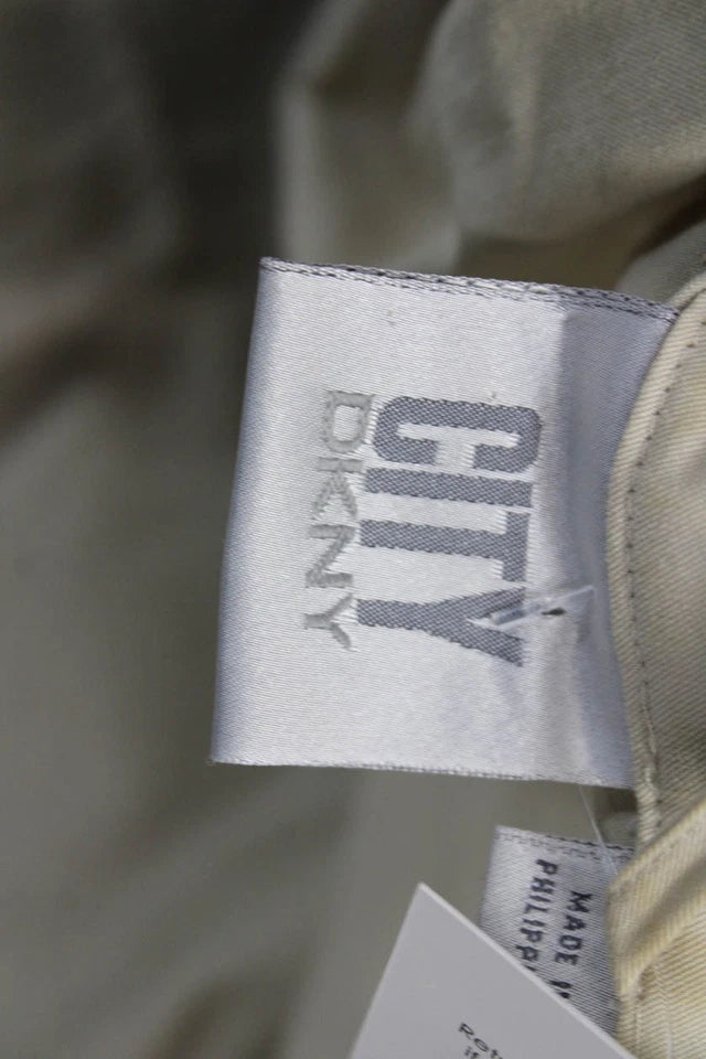 Donna Karan DKNY. Beige Cotton Nylon Collared Button Long Sleeve Trench Coat