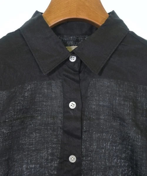 UNITED ARROWS JAPAN. Black Linen Button Up Long Sleeves Casual Shirt