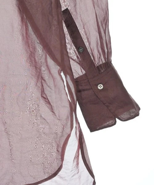 Spick and Span JAPAN. Red/Brown Semi-Sheer Long Sleeve Casual Shirt