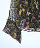 UNITED TOKYO JAPAN. BlackxPurplexGreen Semi-Sheer Floral Pattern Blouse
