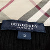 Burberry UK. Black Wool Cotton Ribbed Button-Front Long Sleeve Top