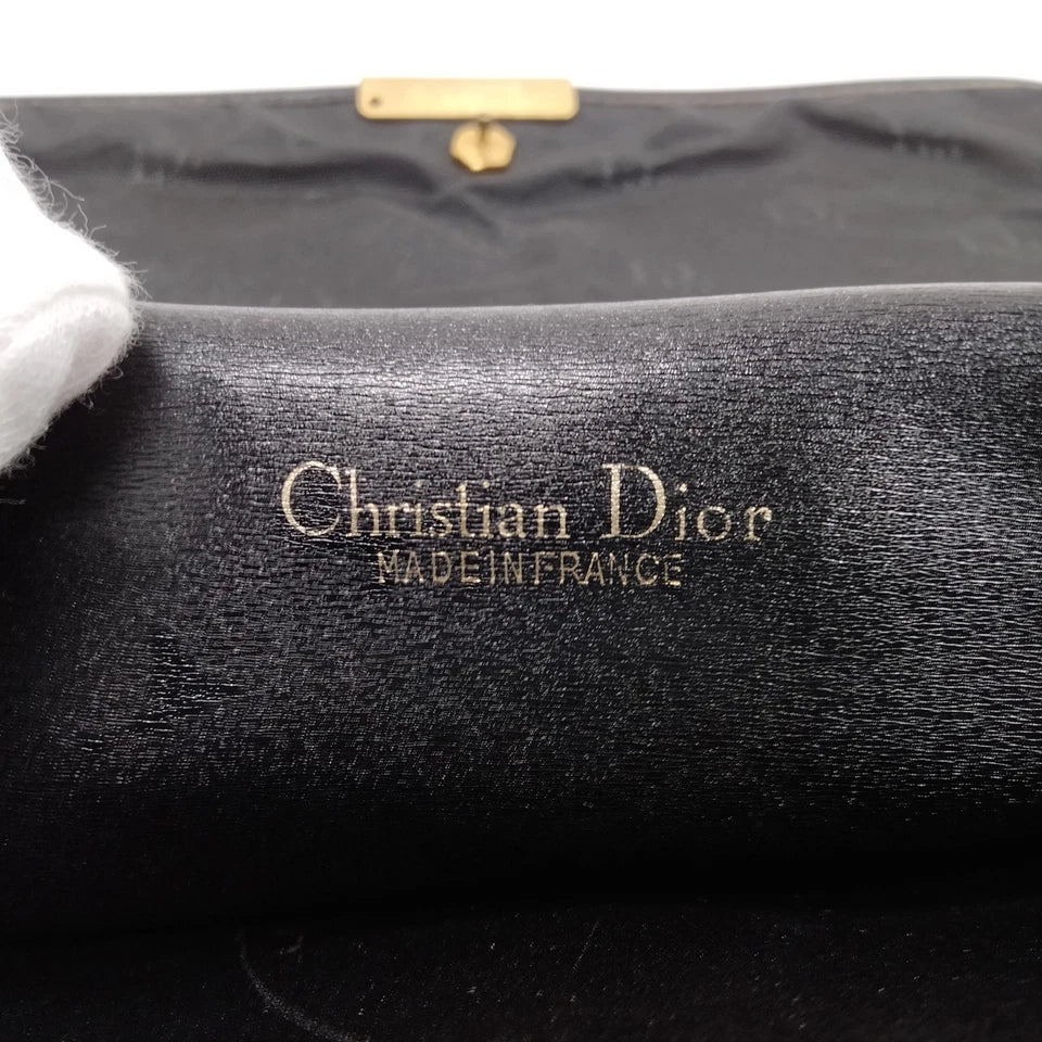Christian Dior Paris. Vintage Black Leather Mini Shoulder Bag