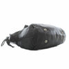 kawa-kawa Japan. Black Lambskin Leather Big Oversized Lucite Zipper, Red Lining Shoulder Bag