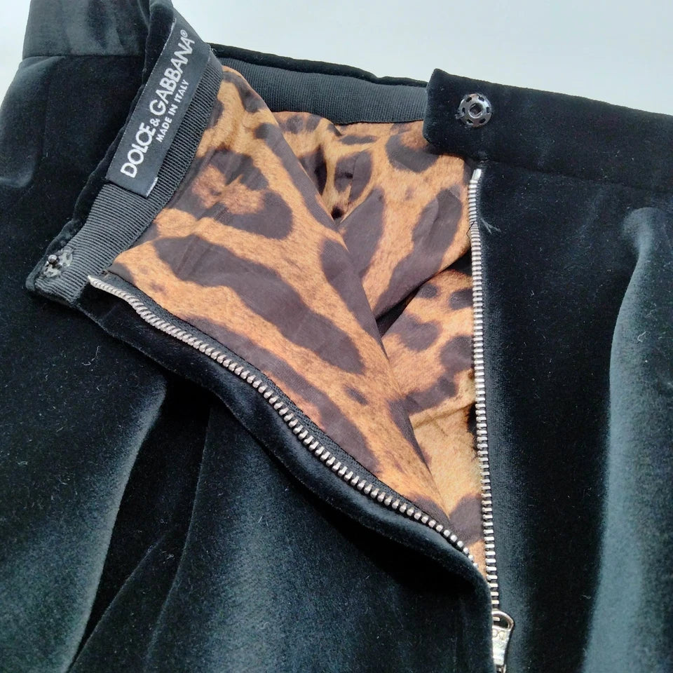 DOLCE&GABBANA ITALY. Vintage Black Cotton, Cupro Spandex Blend Skirt