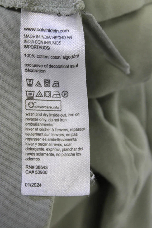 Calvin Klein NYC. Light Khaki Color Cotton Sleeveless Midi  A-Line Tank Dress