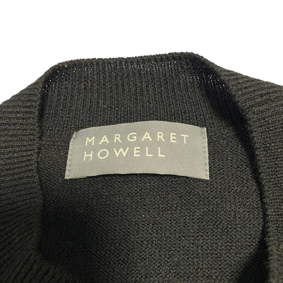 MARGARET HOWELL LONDON. 24AW Collection  Extra fine Merino Black Wool Knit Sweater