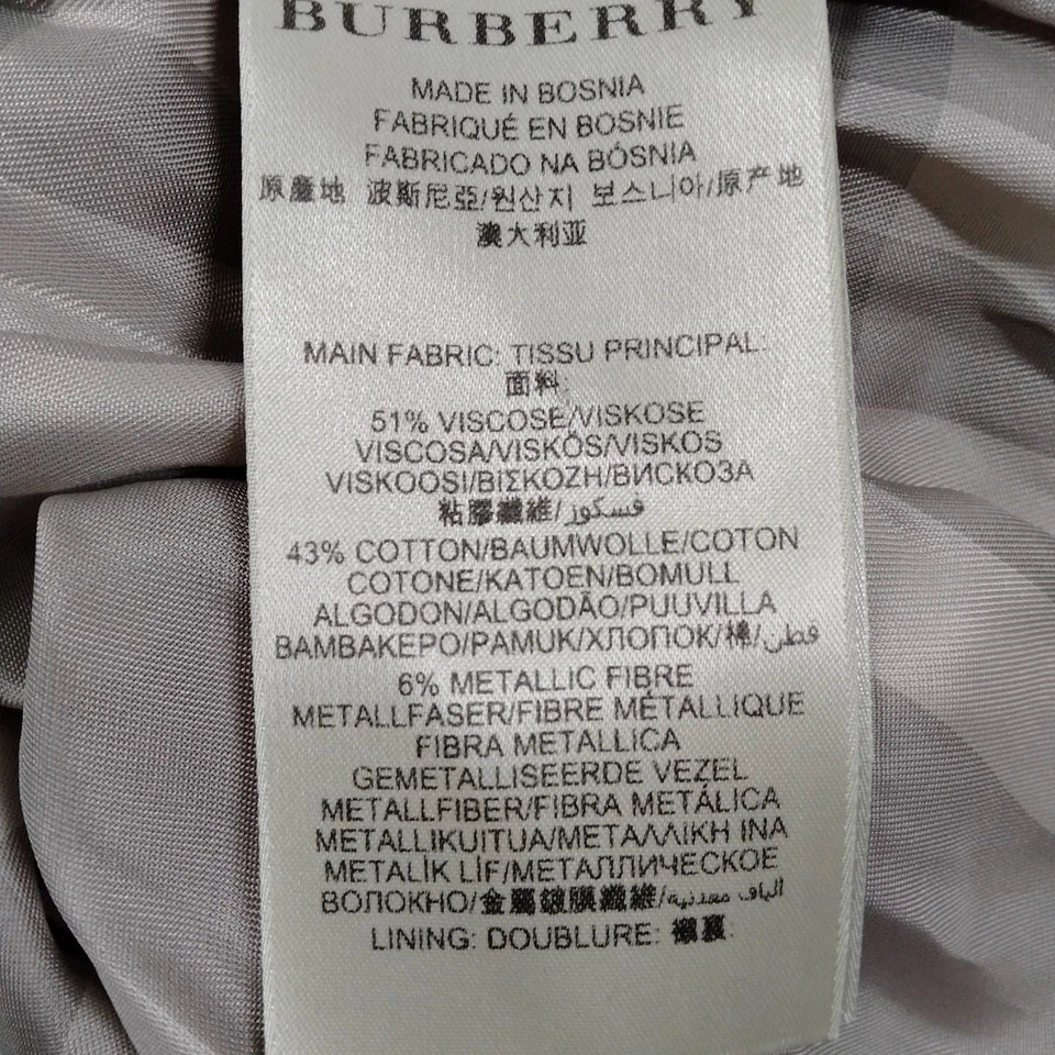 Burberry London. Light Brown Rayon Cotton Metallic fiber Coat