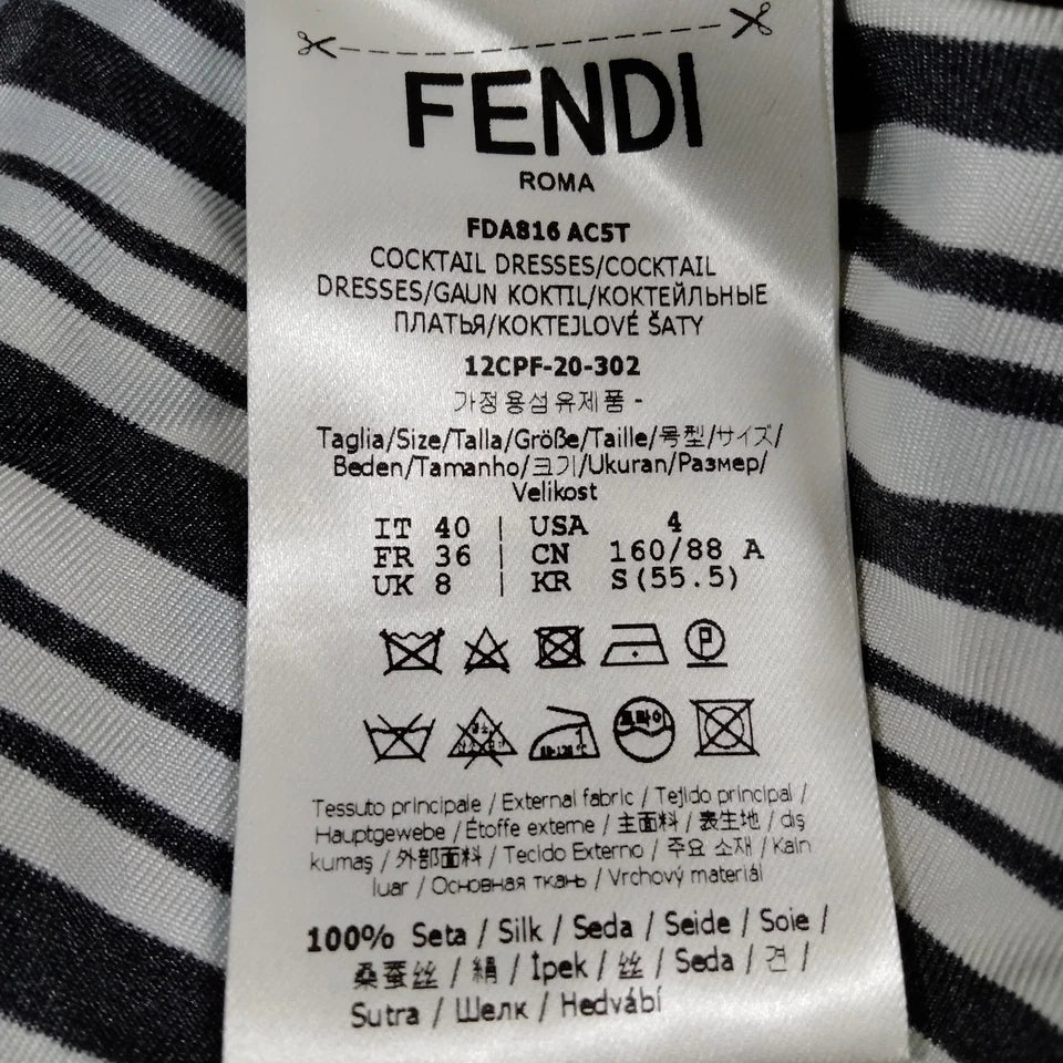 Fendi Italy. Light Blue Silk Dress