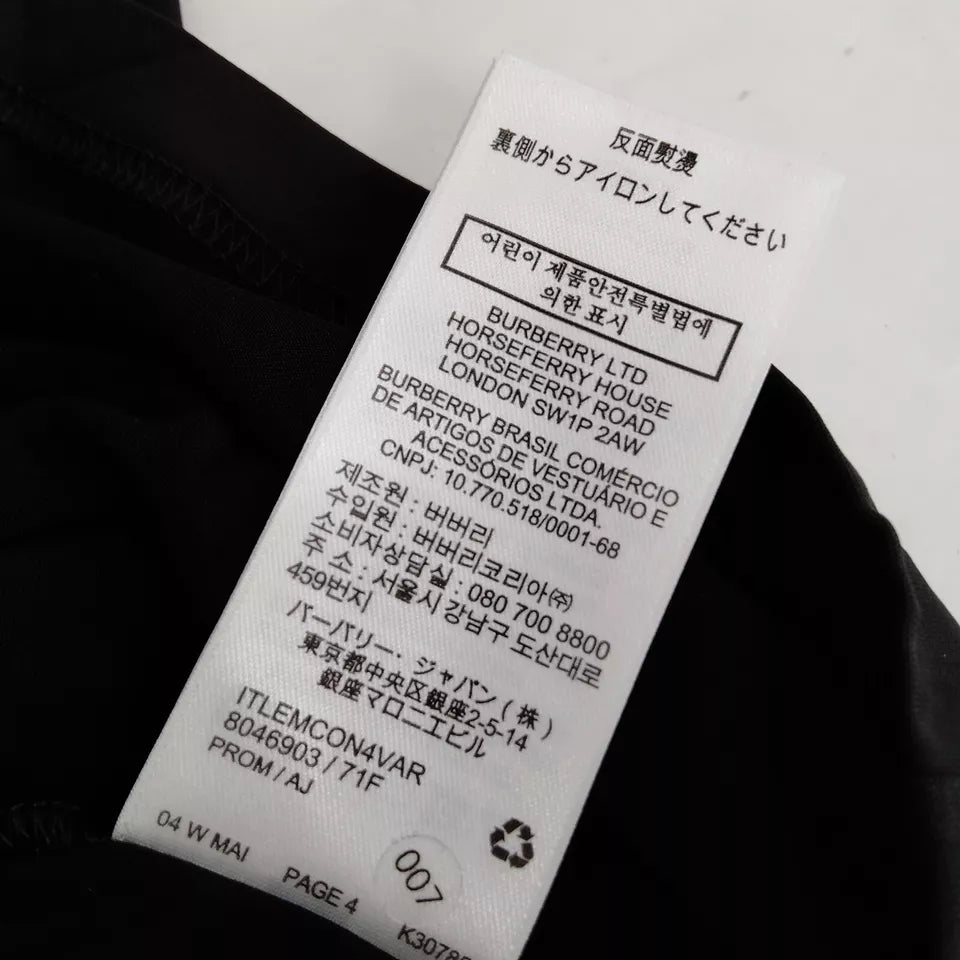 Burberry UK. Black Rayon, Polyurethane Super Wide Bell Sleeves Top