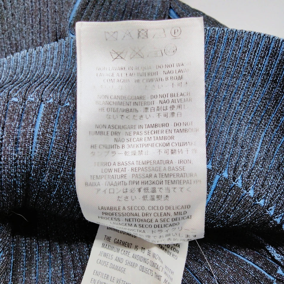 Gucci Italy. Blue Rayon Blend Tie Sweater Top