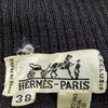 HERMES PARIS. Vintage Black/Navy Silk Scarf Print Top