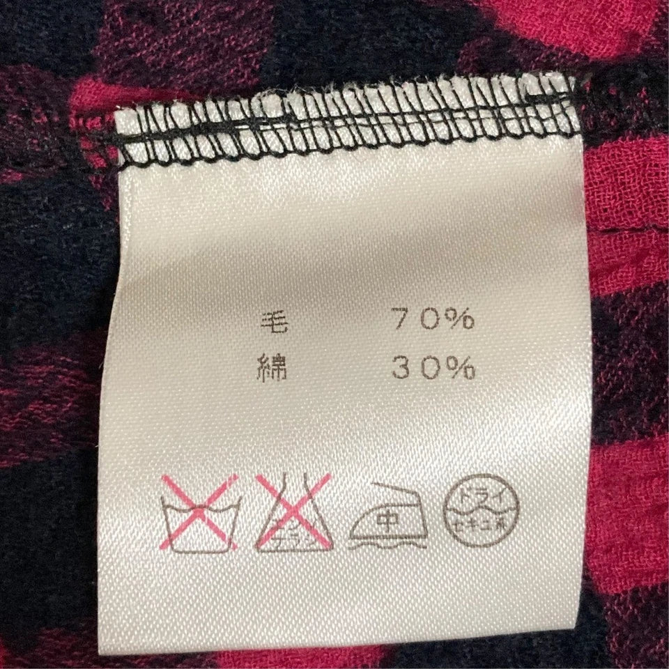 Ys for living Yohji Yamamoto JAPAN. Pink/Navy Color Check Sleeveless Long Dress