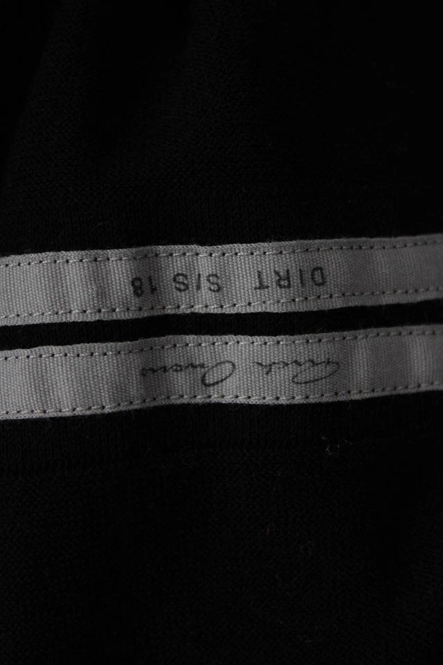 Rick Owens Paris. Black Long Sleeve Ribbed Trim Open Cardigan Sweater