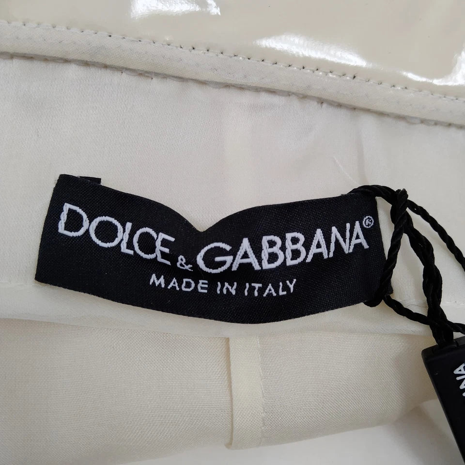 DOLCE&GABBANA ITALY. Vintage  Rayon Cotton Cream Lace with Big Silver Buttons Top/Coat