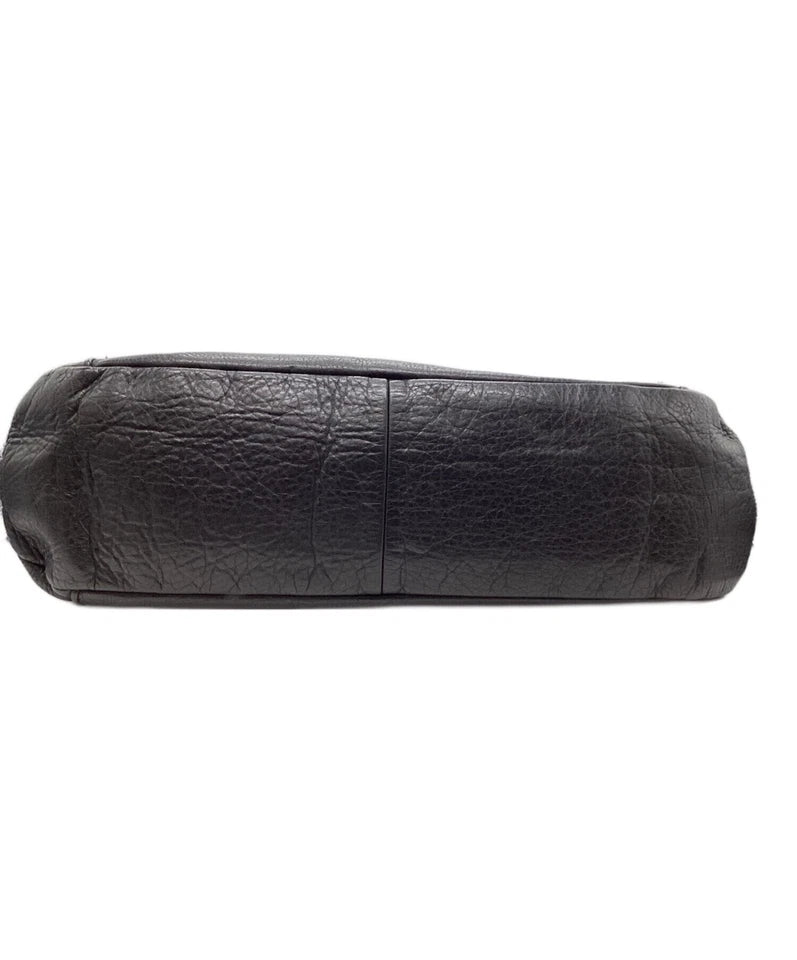 KITAMURA JAPAN. Black Lambskin Leather Handmade Shoulderbag