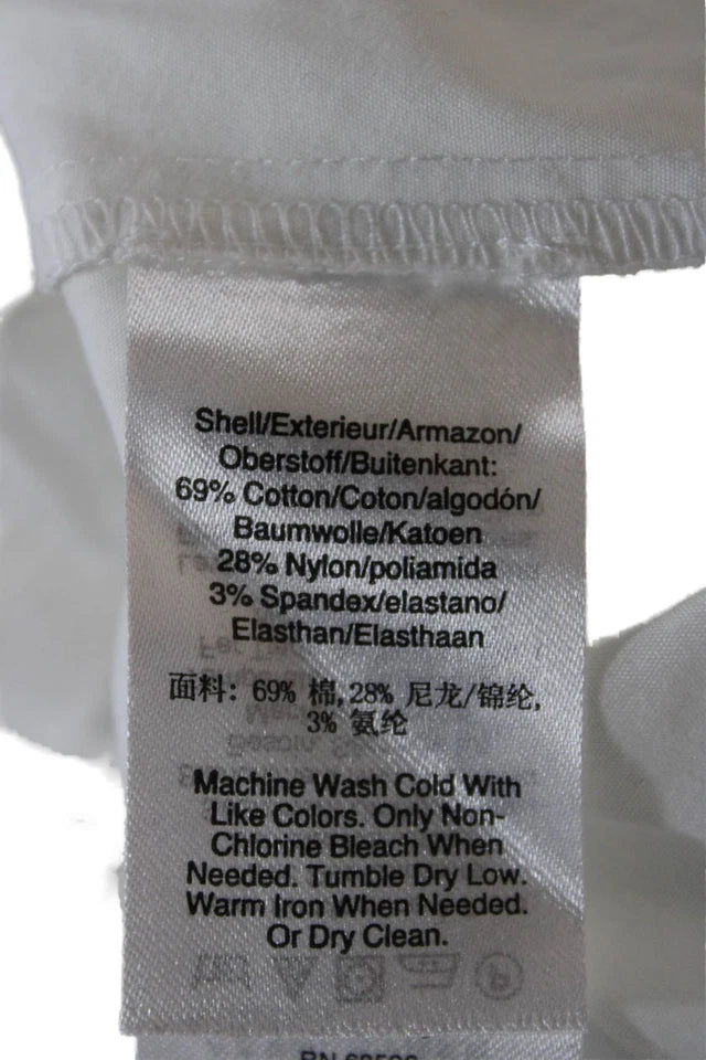 Donna Karan New York  White Collared Long Sleeve Button-Up Blouse