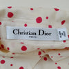 CHRISTIAN DIOR PARIS. White Silk w/Red Dots Sleeveless Top