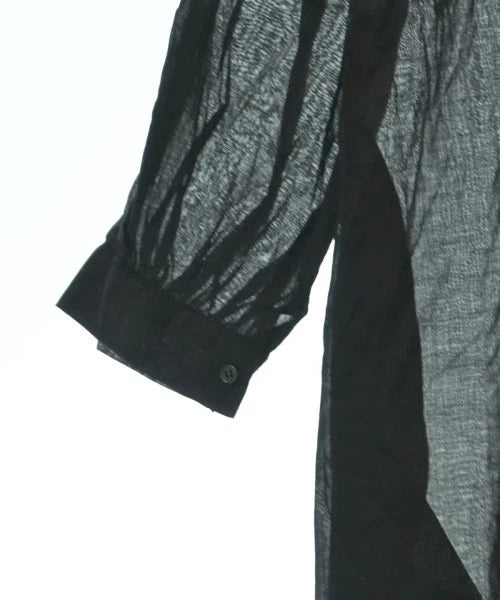 OMNES JAPAN. Black Cotton Semi Sheer Dress