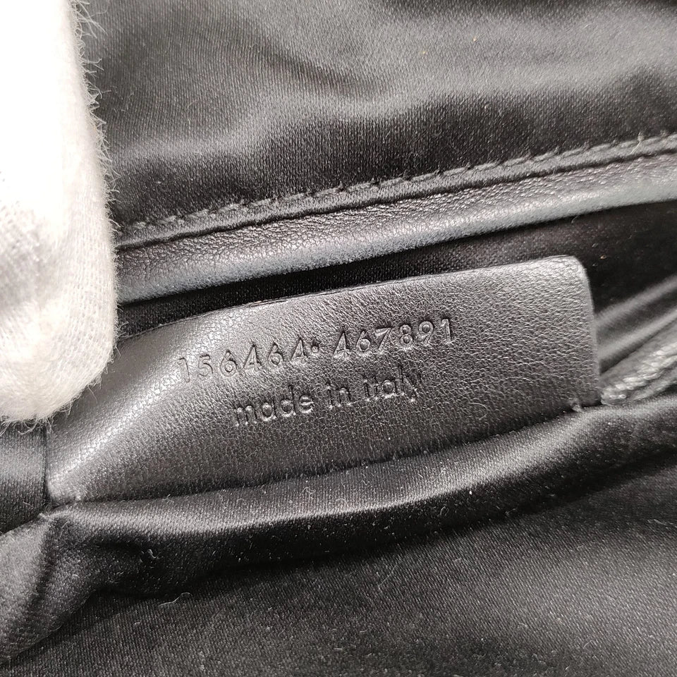 Yves Saint Laurent Paris. Classic Vintage Black Leather Shoulder Bag / Hand Bag