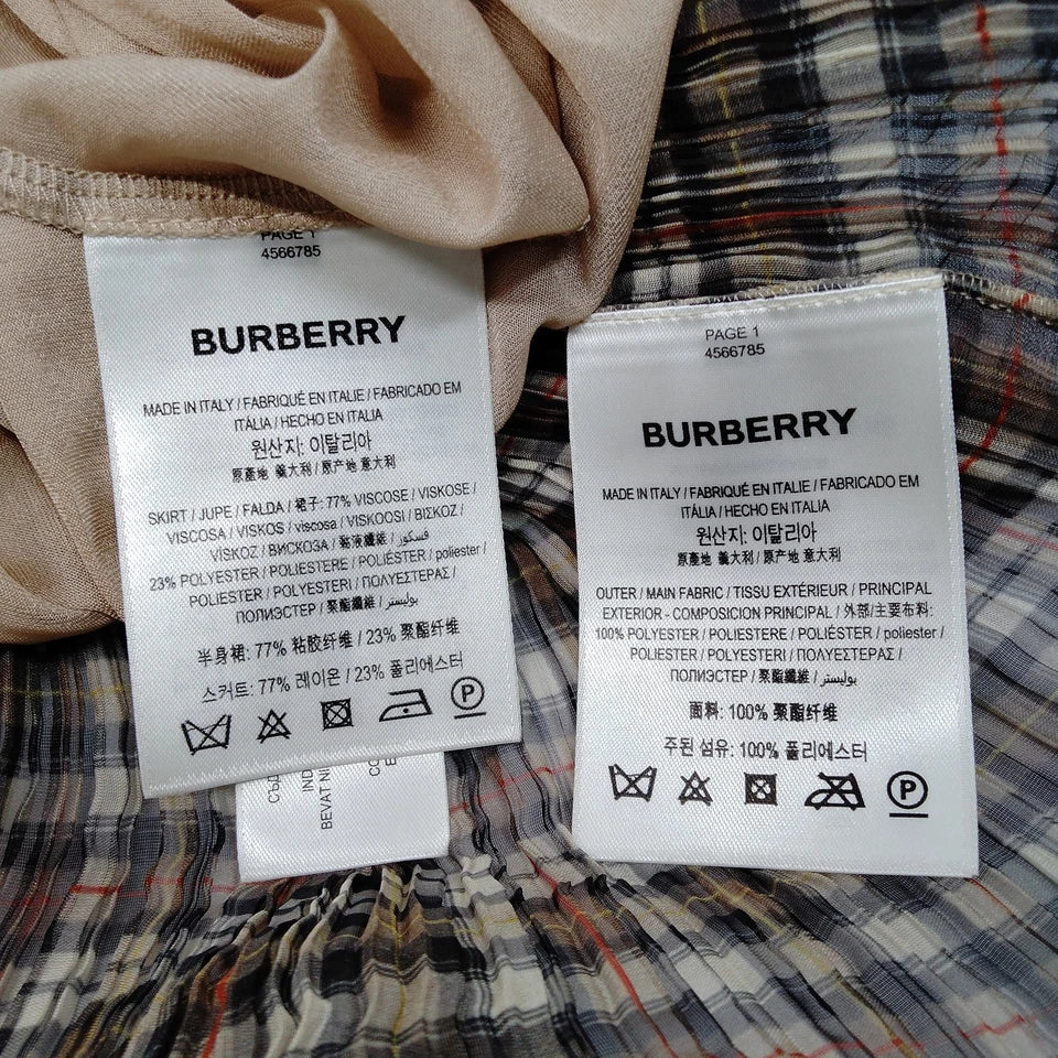 Burberry UK. Vintage Plaid Maxi Rayon Blend Skirt